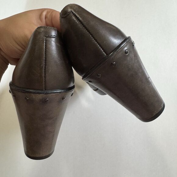 Dansko Fanny Mary Jane Brown Leather Studded Wedge Heels EUR 40 9.5-10 - Picture 11 of 13